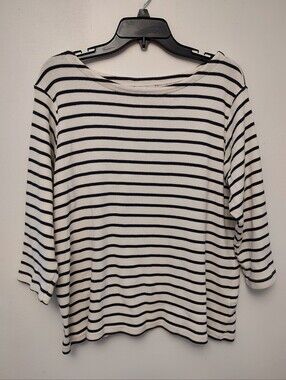 LL Bean Women's Striped Boatneck Top XL